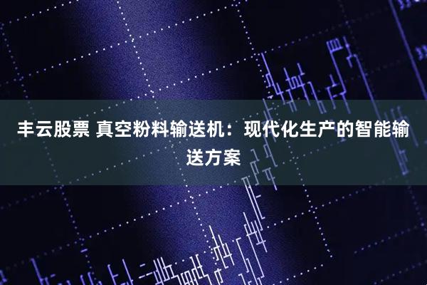 丰云股票 真空粉料输送机：现代化生产的智能输送方案